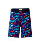 Appaman Kids Shark Print Swim Trunks (toddler/little Kids/big Kids) (hammer Time) Boy's Swimwear