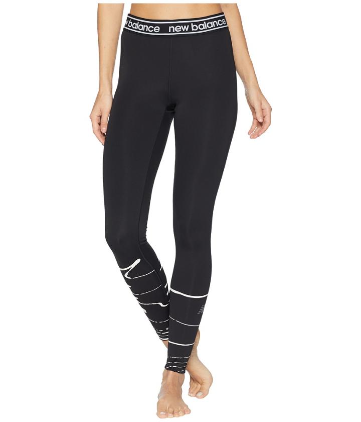 New Balance Printed Accelerate Tights (black/white) Women's Casual Pants