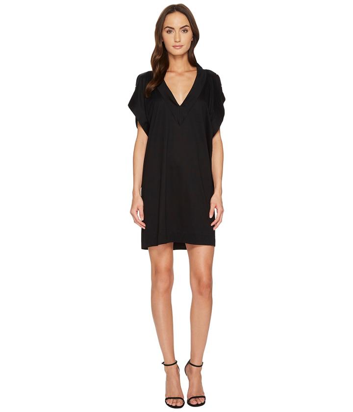 Versace Stud Trimmed Slit Sleeve Cover-up (black) Women's Swimwear