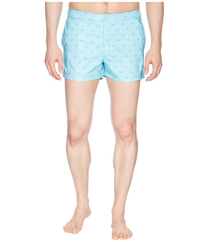 Original Penguin Sunshine Print Fixed (blue Topaz) Men's Swimwear