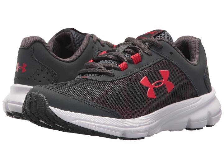 Under Armour Kids Ua Bps Rave 2 (little Kid) (stealth Gray/red) Boys Shoes