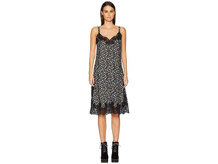 Rebecca Taylor Sleeveless Zelma Slip Dress (black Combo) Women's Dress