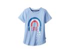 Tommy Hilfiger Kids Rainbow Tee (big Kids) (heathered Rain) Girl's T Shirt