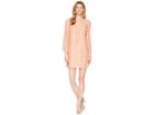Laundry By Shelli Segal Lace Shift Dress With Bell Sleeves (hot Coral) Women's Dress