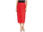 Juicy Couture Floral Guipure Midi Skirt (true Red) Women's Skirt