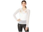 Bcbgmaxazria V-neck Long Sleeve Knit Top (optic White) Women's Blouse