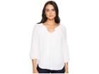 Michael Stars Double Gauze Peasant Top With Smocking (white) Women's Clothing