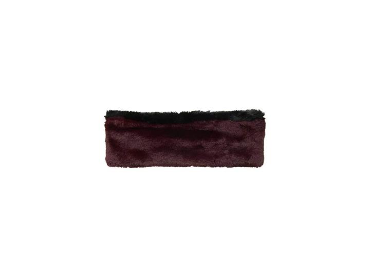 Calvin Klein Two-tone Faux Fur Headband (dark Cranberry/black) Headband