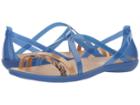 Crocs Isabella Graphic Strappy Sandal (blue Jean/gold) Women's  Shoes