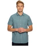 The North Face Short Sleeve Shadow Gingham Shirt (blue Coral) Men's Short Sleeve Button Up