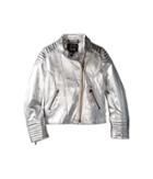 Eve Jnr Luxe Leather Jacket (little Kids/big Kids) (silver) Kid's Coat