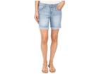 Liverpool Corine Rolled Denim Shorts With Fringe Hem In Belmont Beach Blue (belmont Beach Blue) Women's Shorts