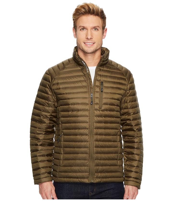 Nautica Lightweight Down Packable (olive) Men's Coat