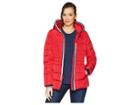 Tommy Hilfiger Zip Front Horizontal Puffer With Hood (salsa) Women's Coat