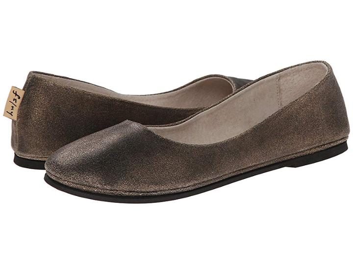 French Sole Sloop Flat (bronze Metallic Suede) Women's Flat Shoes