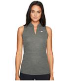 Nike Golf Ace Aeroreact Sleeveless Polo (black/flat Silver) Women's Clothing
