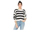 Juicy Couture Striped Slouchy Pullover (angel Pitch Black Stripe) Women's Clothing