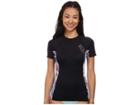 O'neill Side Print Short Sleeve Crew (black/fearless) Women's Swimwear