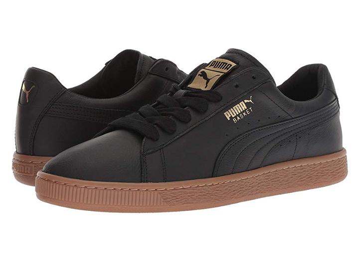 Puma Basket Classic Gum Deluxe (puma Black/metallic Gold) Men's Shoes