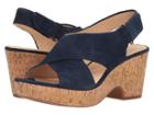 Clarks Maritsa Lara (navy Suede/cork) Women's Wedge Shoes