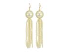 Kenneth Jay Lane White Pearl Ball With White Pearl Tassel Fishhook Earrings (white) Earring