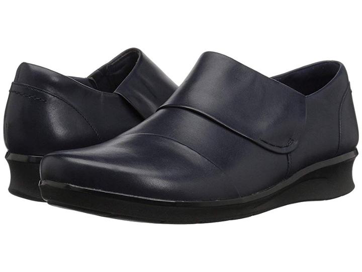 Clarks Hope Race (navy Leather) Women's  Shoes