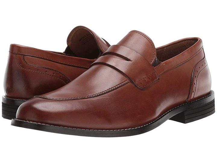 Nunn Bush Strata Moc Toe Dress Casual Penny Loafer Dress (cognac) Men's Slip-on Dress Shoes