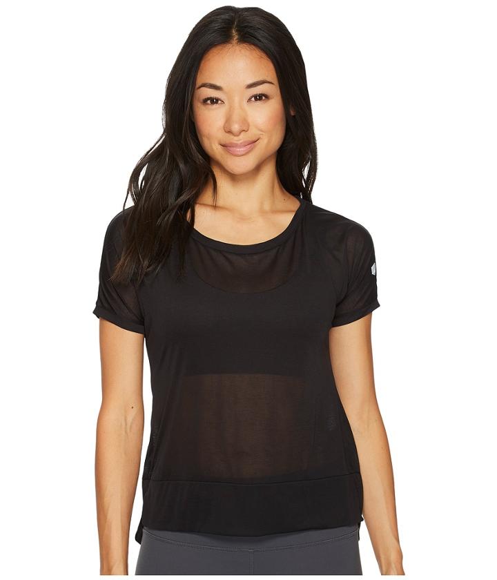 Asics Legends Crop Top (performance Black) Women's Short Sleeve Pullover