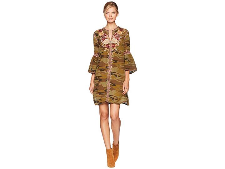 Johnny Was Artemis Flare Sleeve Tunic Dress (molly Camo) Women's Blouse