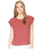 Pink Rose Pebble Crepe Tee (sundried Plum) Women's T Shirt