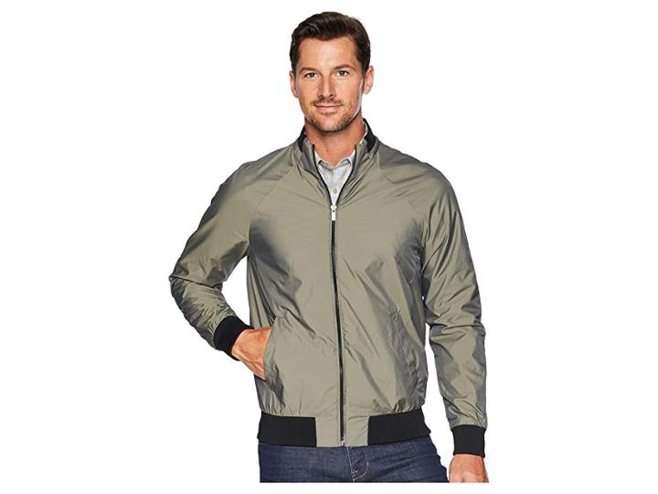 Calvin Klein Bomber Military Nylon Jacket (elephant Skin) Men's Coat