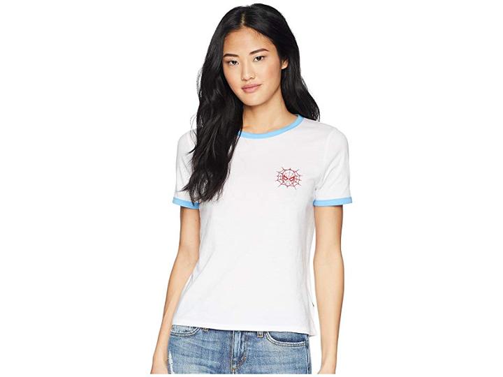 Vans Spidey Ringer Tee (white/indigo Bunting) Women's T Shirt