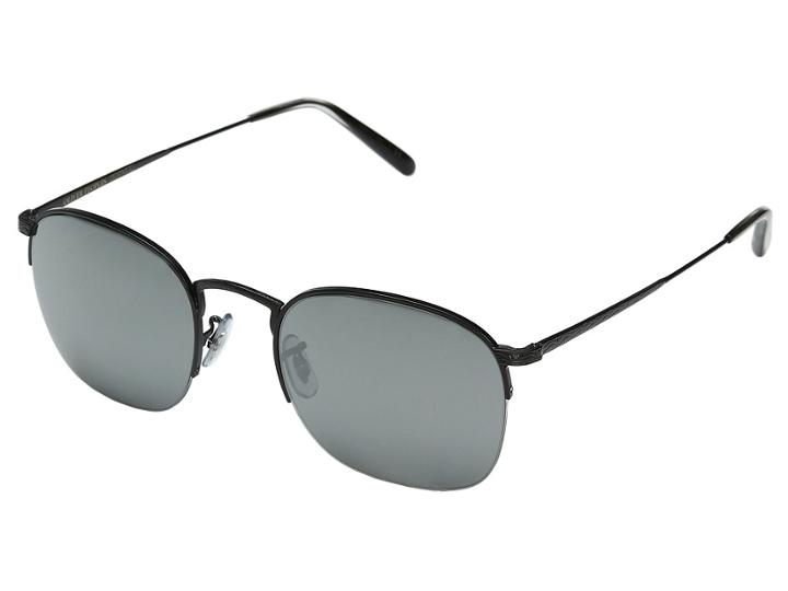 Oliver Peoples Rickman (matte Black/black Satin Mirror) Fashion Sunglasses