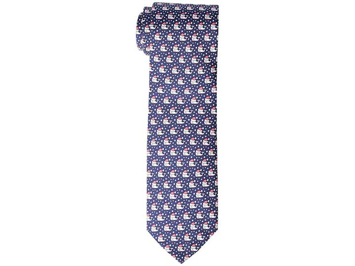 Vineyard Vines Santa Whale Printed Tie (navy) Ties