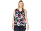 B Collection By Bobeau Plus Size Ulani Layer Tank Top (tropical Print) Women's Sleeveless