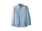 Polo Ralph Lauren Kids Embroidered Cotton Twill Shirt (big Kids) (blue/white) Girl's Clothing