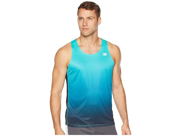 New Balance Printed Accelerate Singlet (tidepool/black) Men's Sleeveless