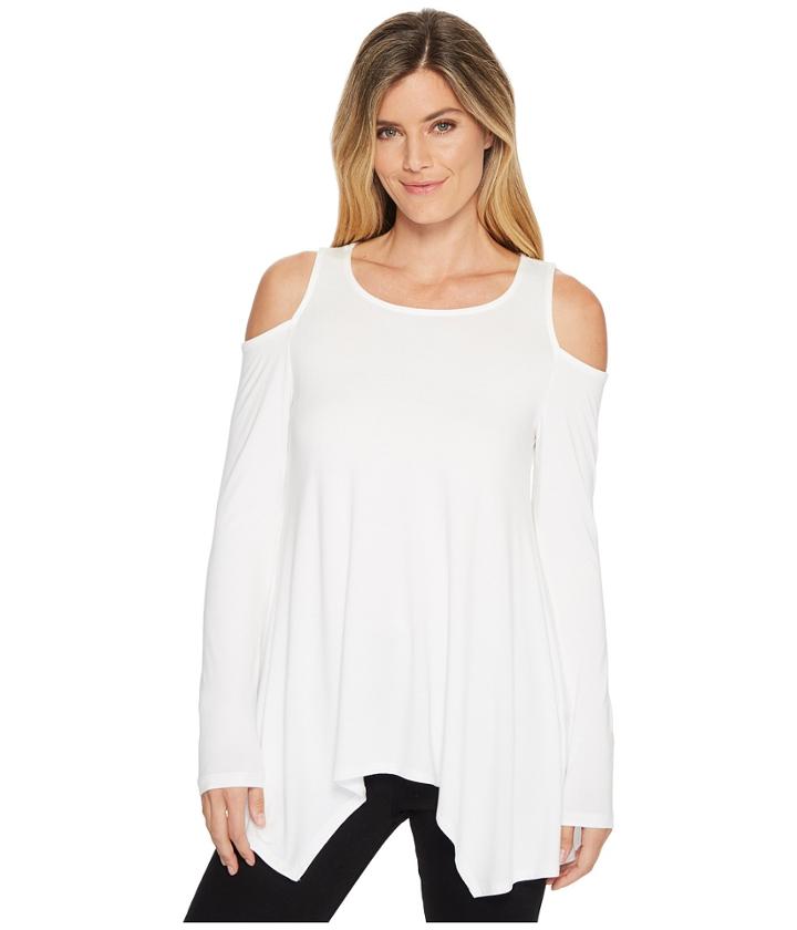 Karen Kane Cold Shoulder Handkerchief Top (off-white) Women's Clothing