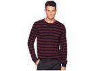 Lucky Brand Stripe Henley Shirt (red/navy Stripe) Men's Clothing