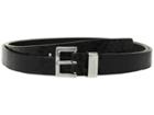 Calvin Klein 20 Mm Flat Strap Belt (black/black Tab/brushed Nickel) Women's Belts