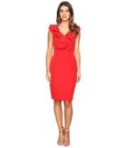 Taylor Stretch Crepe Ruffle Dress (red) Women's Dress