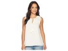 Cece Sleeveless Tie Front Blouse With Tassel (antique White) Women's Sleeveless
