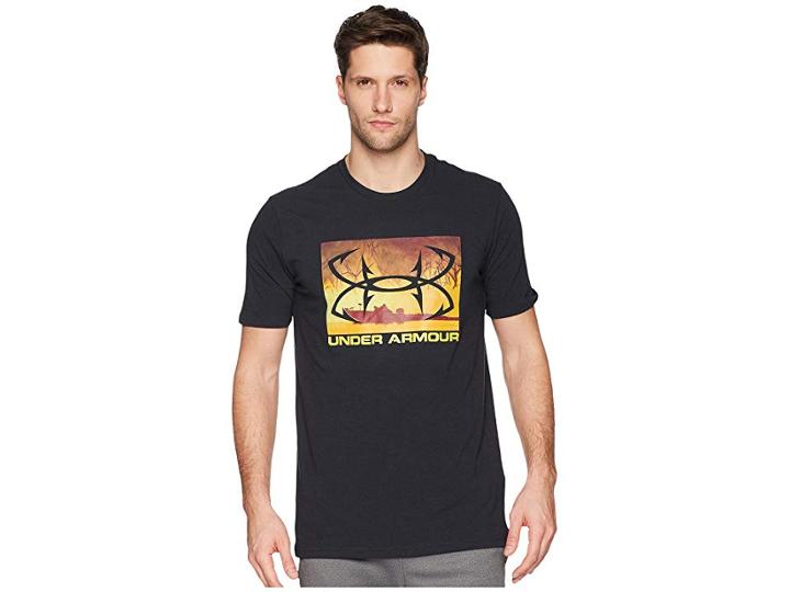 Under Armour Ua Bass Boat Photoreal Tee (black/rustic Red) Men's T Shirt