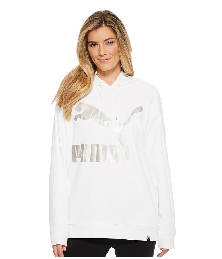 Puma Classics Logo T7 Hoodie (puma White) Women's Sweatshirt