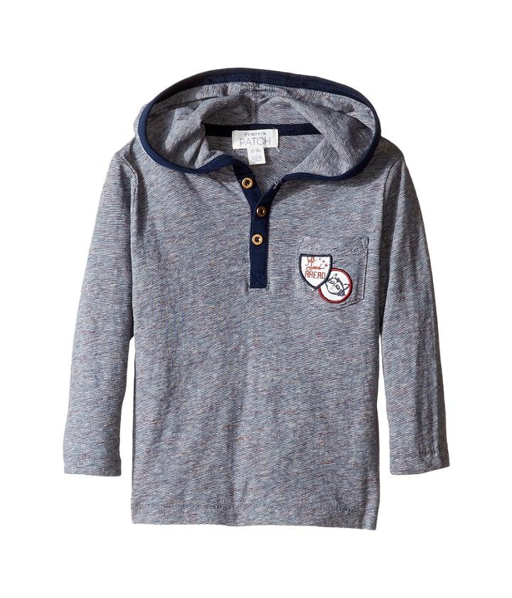 Pumpkin Patch Kids Space Dyed Hooded Tee (infant) (insignia Blue) Boy's T Shirt