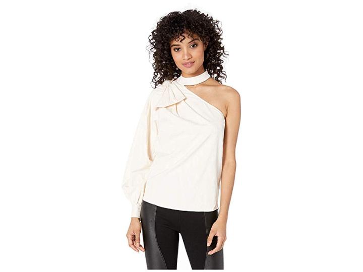 Bebe One Shoulder Jacquard Top (pristine) Women's Blouse