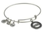 Alex And Ani Alpha Omnicron Pi Charm Bangle (rafaelian Silver Finish) Bracelet