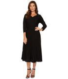 Nic+zoe Sleeved Shimmer Pleats Dress (metallic Black) Women's Dress