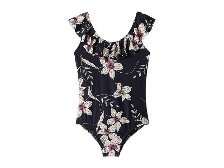 O'neill Kids Albany Floral One-piece (toddler/little Kids) (black) Girl's Swimsuits One Piece