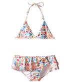 Seafolly Kids Seaside Lane Triangle Bikini (infant/toddler/little Kids) (multi) Girl's Swimwear